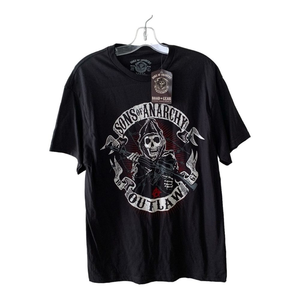 Sons of Anarchy Outlaw Black Graphic T Shirt Road Gear Men’s M, L, XXL, 2XL